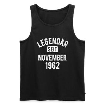 60. Geburtstag Geschenk 60 Jahre Legendär seit Nov - Männer Premium Bio Tank Top - Schwarz - Vorne - Michal (187cm)