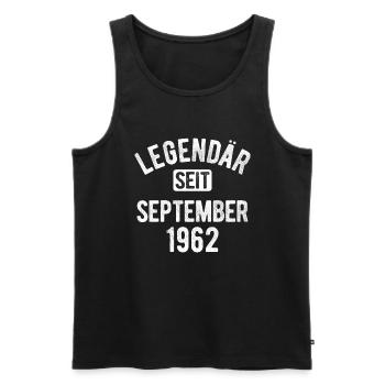 60. Geburtstag Geschenk 60 Jahre Legendär seit Sep - Männer Premium Bio Tank Top - Schwarz - Vorne - Michal (187cm)