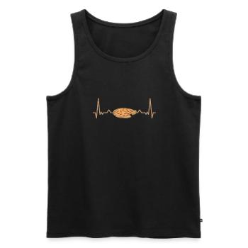 Pizza Party Heartbeat Pizza Maker Pizza Lovers - Men's Premium Organic Tank Top - black - Front - Michal (187cm)