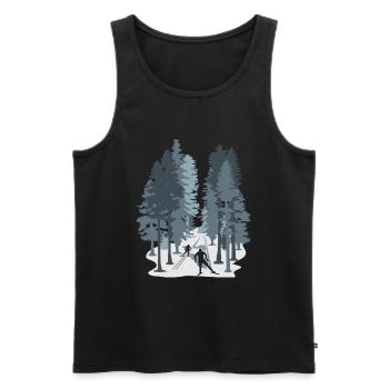 Skilanglauf, Langlaufen, Biathlon, Wintersport - Männer Premium Bio Tank Top - Schwarz - Vorne - Michal (187cm)