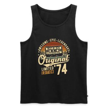 1974 Jahrgang Retro Vintage Geburstag Geschenk - Männer Premium Bio Tank Top - Schwarz - Vorne - Michal (187cm)