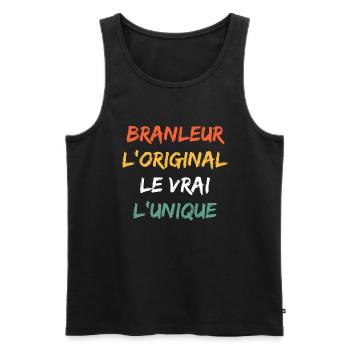 branleur - Débardeur bio Premium Homme - noir - Devant - Michal (187cm)