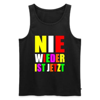 Nie wieder ist jetzt - Männer Premium Bio Tank Top - Schwarz - Vorne - Michal (187cm)