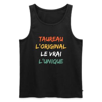 Taureau - Débardeur bio Premium Homme - noir - Devant - Michal (187cm)