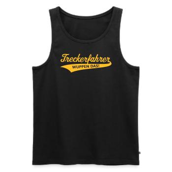 Treckerfahrer – Wuppen Das! (Trecker / Traktor) - Männer Premium Bio Tank Top - Schwarz - Vorne - AI Model Male 178 light (178cm)