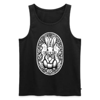 Black and White Easter Bunny Bunny - Men's Premium Organic Tank Top - black - Front - AI Model Male 178 light (178cm)