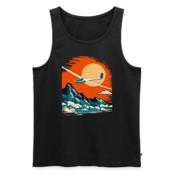 Segelfliegen Segelflugzeug Thermik Retro Vintage - Männer Premium Bio Tank Top - Schwarz - Vorne - AI Model Male 178 light (178cm)