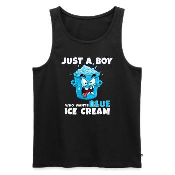 Crème glacée bleue juste un garçon - Débardeur bio Premium Homme - noir - Devant - AI Model Male 178 light (178cm)