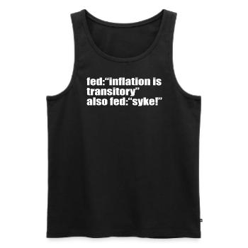 L’inflation est une citation transitoire - Débardeur bio Premium Homme - noir - Devant - AI Model Male 178 light (178cm)