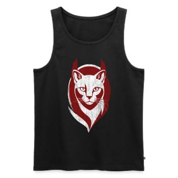 Cool Cat Logo Cat Kitten - Men's Premium Organic Tank Top - black - Front - AI Model Male 178 light (178cm)
