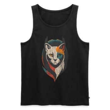 Für Katzenfans Katze Kunst - Männer Premium Bio Tank Top - Schwarz - Vorne - Michal (187cm)