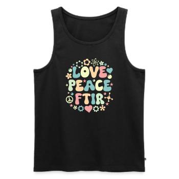 FTIR Love Fourier Spectroscopy Retro Vintage - Men's Premium Organic Tank Top - black - Front - AI Model Male 178 light (178cm)