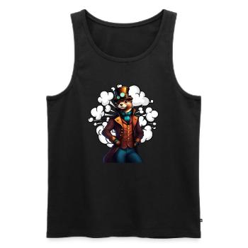 Inventive Otter Steampunk Technikotter - Men's Premium Organic Tank Top - black - Front - Michal (187cm)