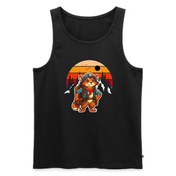 Abenteuer Zeichentrick Cartoon - Männer Premium Bio Tank Top - Schwarz - Vorne - Michal (187cm)