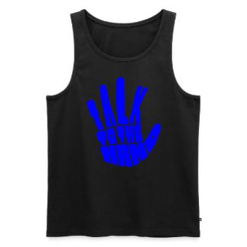 talk to the hand, motivational statement quote - Männer Premium Bio Tank Top - Schwarz - Vorne - Michal (187cm)