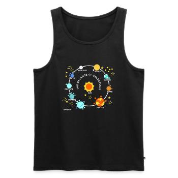 Planètes Graphiques Solaires Planètes Étoiles du système solaire - Débardeur bio Premium Homme - noir - Devant - Michal (187cm)