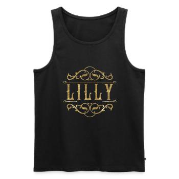 Lilly gold - Men's Premium Organic Tank Top - black - Front - AI Model Male 178 light (178cm)