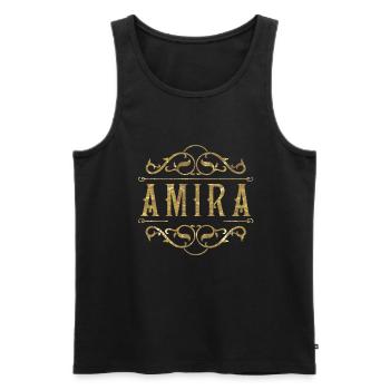 Amira gold - Männer Premium Bio Tank Top - Schwarz - Vorne - AI Model Male 178 light (178cm)