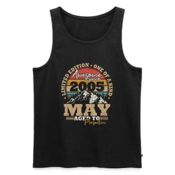 May 2005 Vintage Birthday Gift 18 Years - Men's Premium Organic Tank Top - black - Front - Michal (187cm)