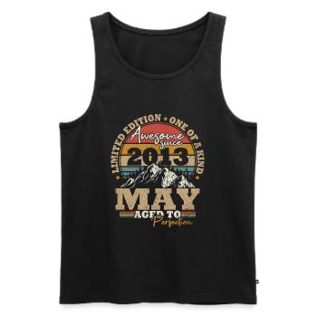 Mai 2013 Vintage Geburtstagsgeschenk 10 Jahre - Männer Premium Bio Tank Top - Schwarz - Vorne - Michal (187cm)