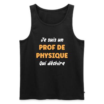 Prof de physique - Débardeur bio Premium Homme - noir - Devant - Michal (187cm)