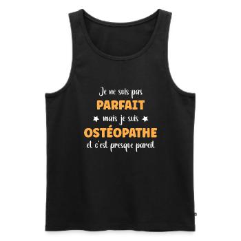 ostéopathe - Débardeur bio Premium Homme - noir - Devant - AI Model Male 178 light (178cm)