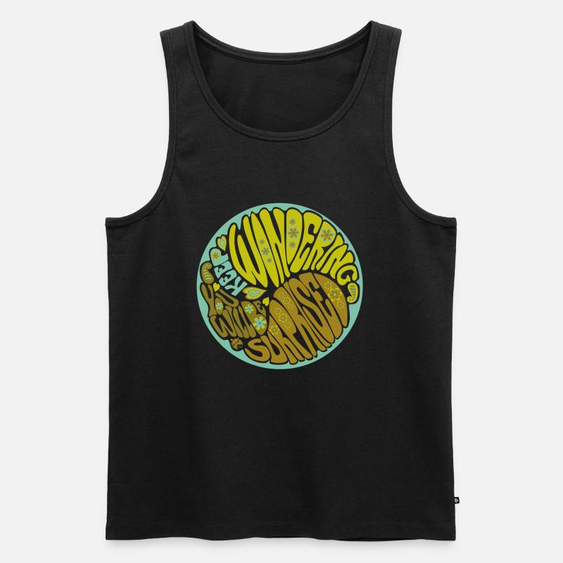 Keep Wondering Green - Männer Premium Bio Tank Top - Schwarz