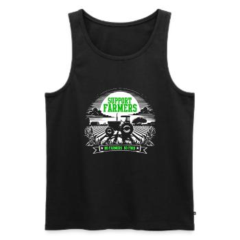Bauern protestieren: "No Food, No Food" - Männer Premium Bio Tank Top - Schwarz - Vorne - AI Model Male 178 light (178cm)