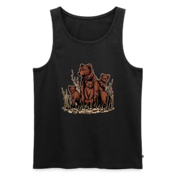 Brown Bear Head Bear Motif for Brown Bears Team or - Men's Premium Organic Tank Top - black - Front - AI Model Male 178 light (178cm)