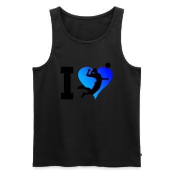 Volleyball masculin Volleyball féminin Spi - Débardeur bio Premium Homme - noir - Devant - Michal (187cm)