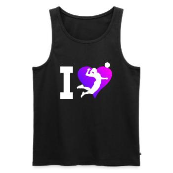 Volleyball Volleyball féminin Hommes - Débardeur bio Premium Homme - noir - Devant - Michal (187cm)