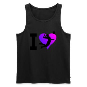 Volleyball Volleyball Volleyball féminin - Débardeur bio Premium Homme - noir - Devant - AI Model Male 178 light (178cm)