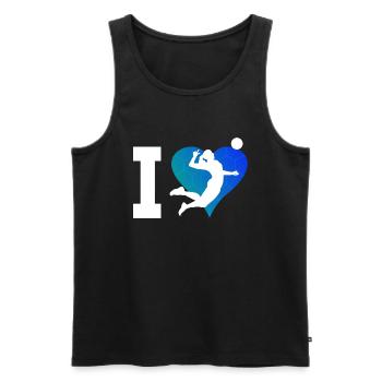 Volleyball masculin Volleyball féminin Spi - Débardeur bio Premium Homme - noir - Devant - Michal (187cm)
