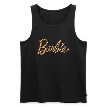 Barbie Logo Imprimé Léopard - Débardeur bio Premium Homme - noir - Devant - Michal (187cm)