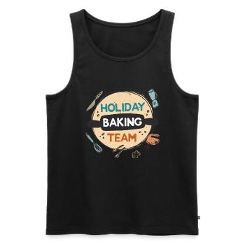 Backen im Urlaub Team - Männer Premium Bio Tank Top - Schwarz - Vorne - Michal (187cm)