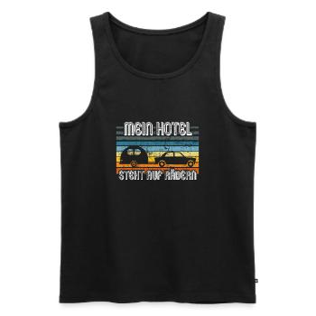 Wohnwagen Hotel Camping - Männer Premium Bio Tank Top - Schwarz - Vorne - Michal (187cm)