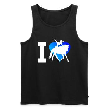 Gymnastique Artistique à Cheval - Débardeur bio Premium Homme - noir - Devant - AI Model Male 178 light (178cm)