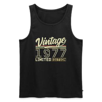 Legend since 1977 Born 1977 Birthday 47 years old - Men's Premium Organic Tank Top - black - Front - Michal (187cm)