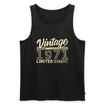 Legend since 1971 Born in 1971 Birthday 53 years old - Men's Premium Organic Tank Top - black - Front - Michal (187cm)