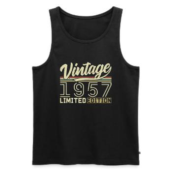Legend since 1957 Born 1957 Birthday 67 years old - Men's Premium Organic Tank Top - black - Front - Michal (187cm)
