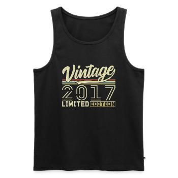 Legende seit 2017 Geboren 2017 Geburtstag 7 Jahre - Männer Premium Bio Tank Top - Schwarz - Vorne - AI Model Male 178 light (178cm)