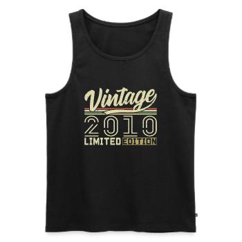 Legend since 2010 Born 2010 Birthday 14 years - Men's Premium Organic Tank Top - black - Front - AI Model Male 178 light (178cm)