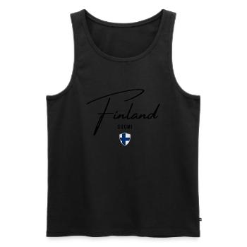 Flag of Finland, Finnish pride - Men's Premium Organic Tank Top - black - Front - Michal (187cm)