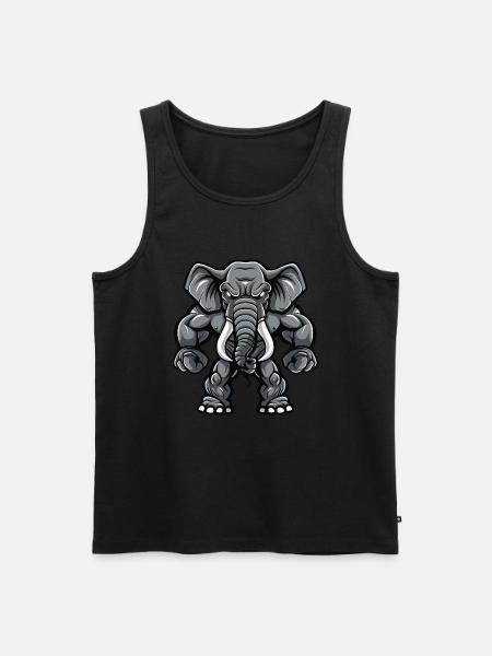 Elephant Muscles Bodybuilding - Men's Premium Organic Tank Top - black