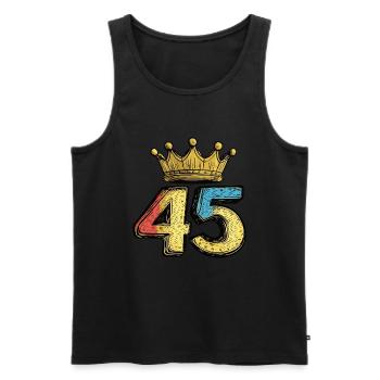 Couronne à 45 chiffres - Débardeur bio Premium Homme - noir - Devant - Michal (187cm)