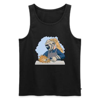 Welder outfit for welders - Men's Premium Organic Tank Top - black - Front - AI Model Male 178 light (178cm)
