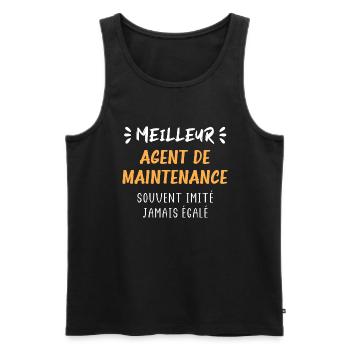 Meilleur agent de maintenance - Débardeur bio Premium Homme - noir - Devant - Michal (187cm)