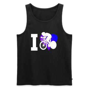 Cycliste sur route Hommes Vélo de route Femmes - Débardeur bio Premium Homme - noir - Devant - Michal (187cm)