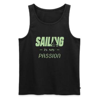 Sailing Sailer Segler Segelschiff - Männer Premium Bio Tank Top - Schwarz - Vorne - AI Model Male 178 light (178cm)
