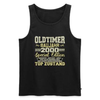 Jahrgang 2000 geboren Retro Geburtstag Vintage - Männer Premium Bio Tank Top - Schwarz - Vorne - Michal (187cm)